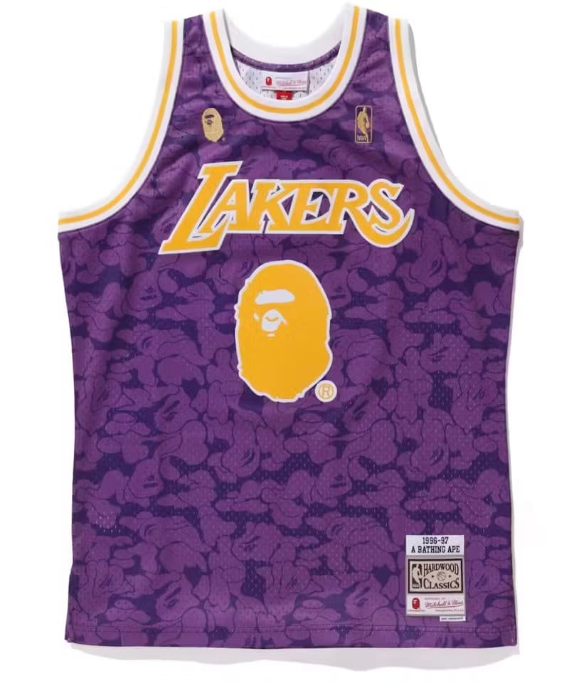BAPE x Mitchell & Ness Lakers ABC Basketball Swingman Jersey