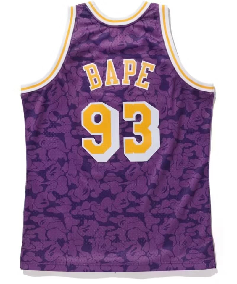 BAPE x Mitchell & Ness Lakers ABC Basketball Swingman Jersey
