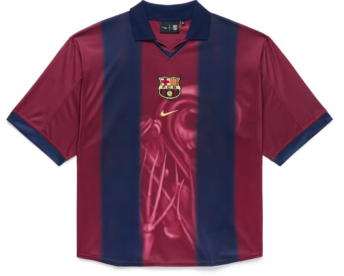 Travis Scott x Nike x FC Barcelona Retro 2000/01 Home Skeleton Jersey